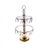 2-Tier Glass Cupcake Stand - Gold