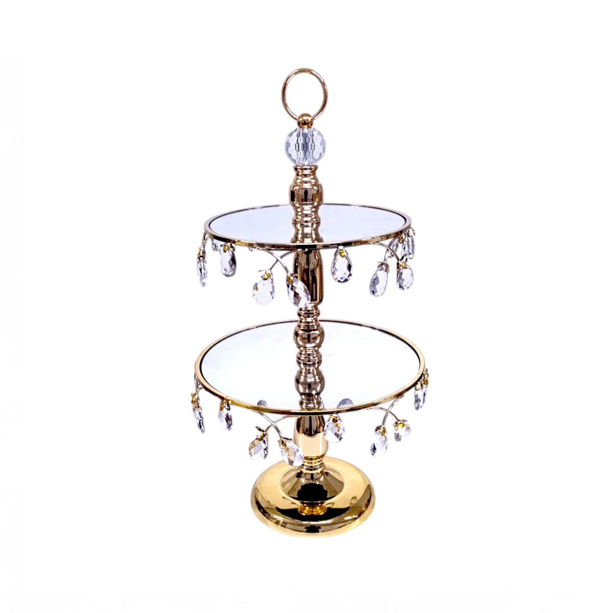 2-Tier Glass Cupcake Stand - Gold