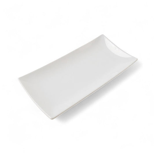 37.5cm Rectangular Ceramic Serving Platter - White