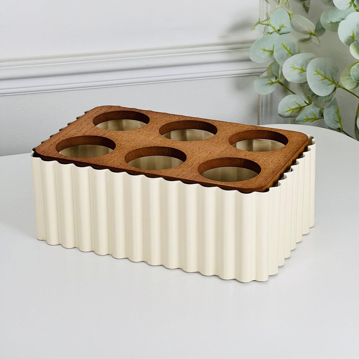 23cm Wooden Dessert Serving Board - Cream