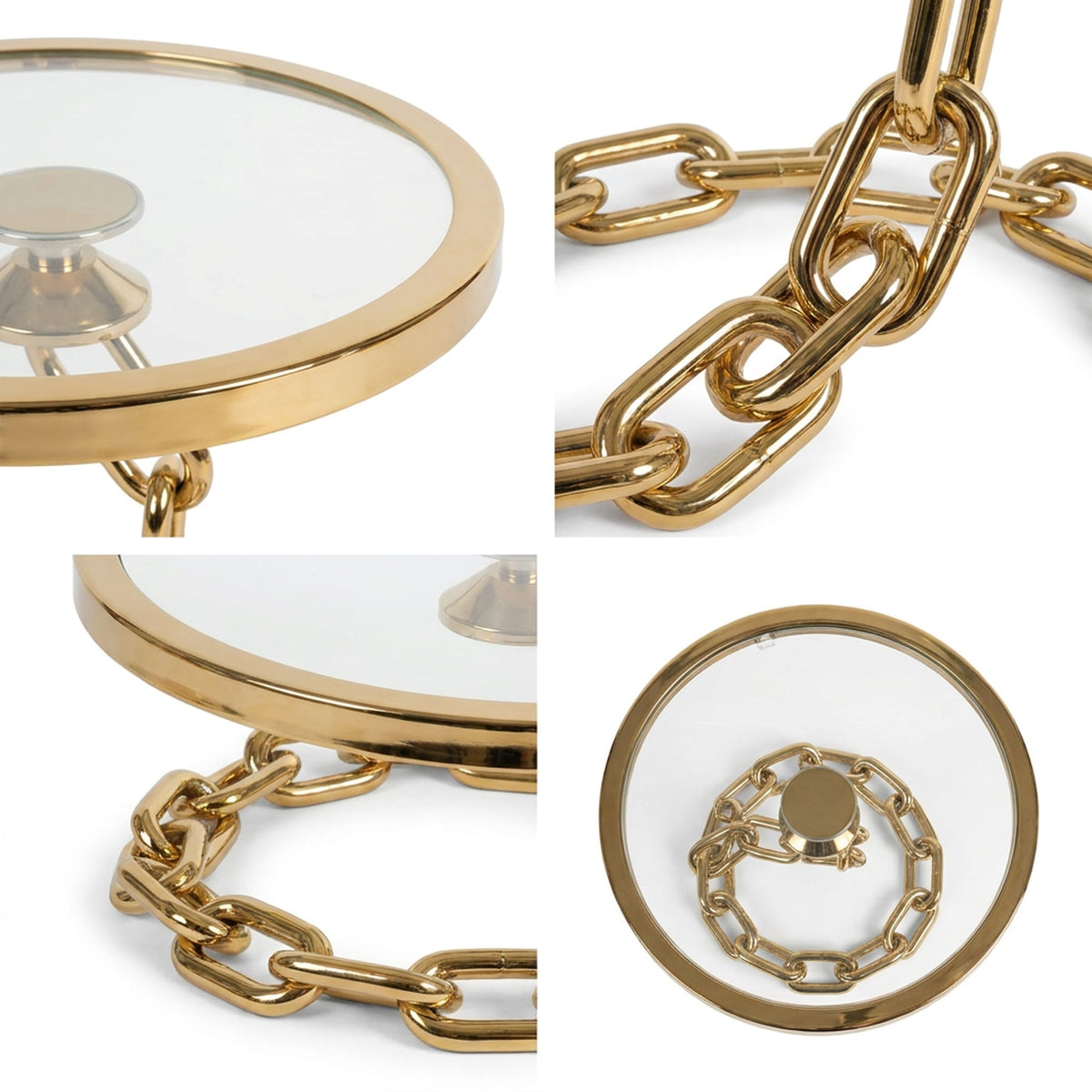 3-Piece Chain-Frame Cake Stand Set - Gold