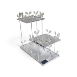 3-Tier Mirrored Dessert Stand - Silver