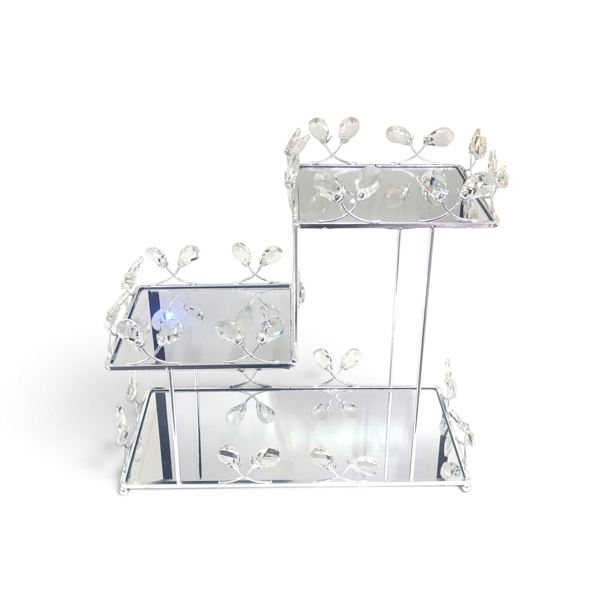 3-Tier Mirrored Dessert Stand - Silver
