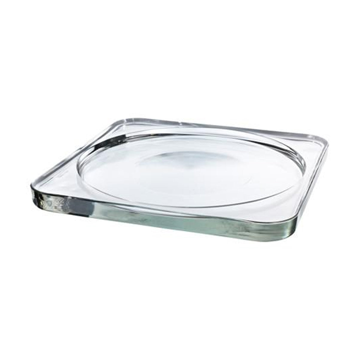 28cm Edged Glass Cake Platter - Clear