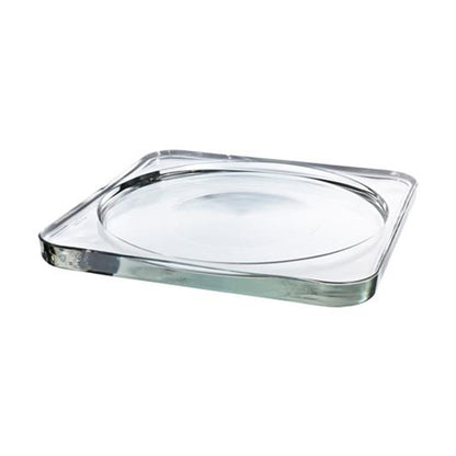 28cm Edged Glass Cake Platter - Clear