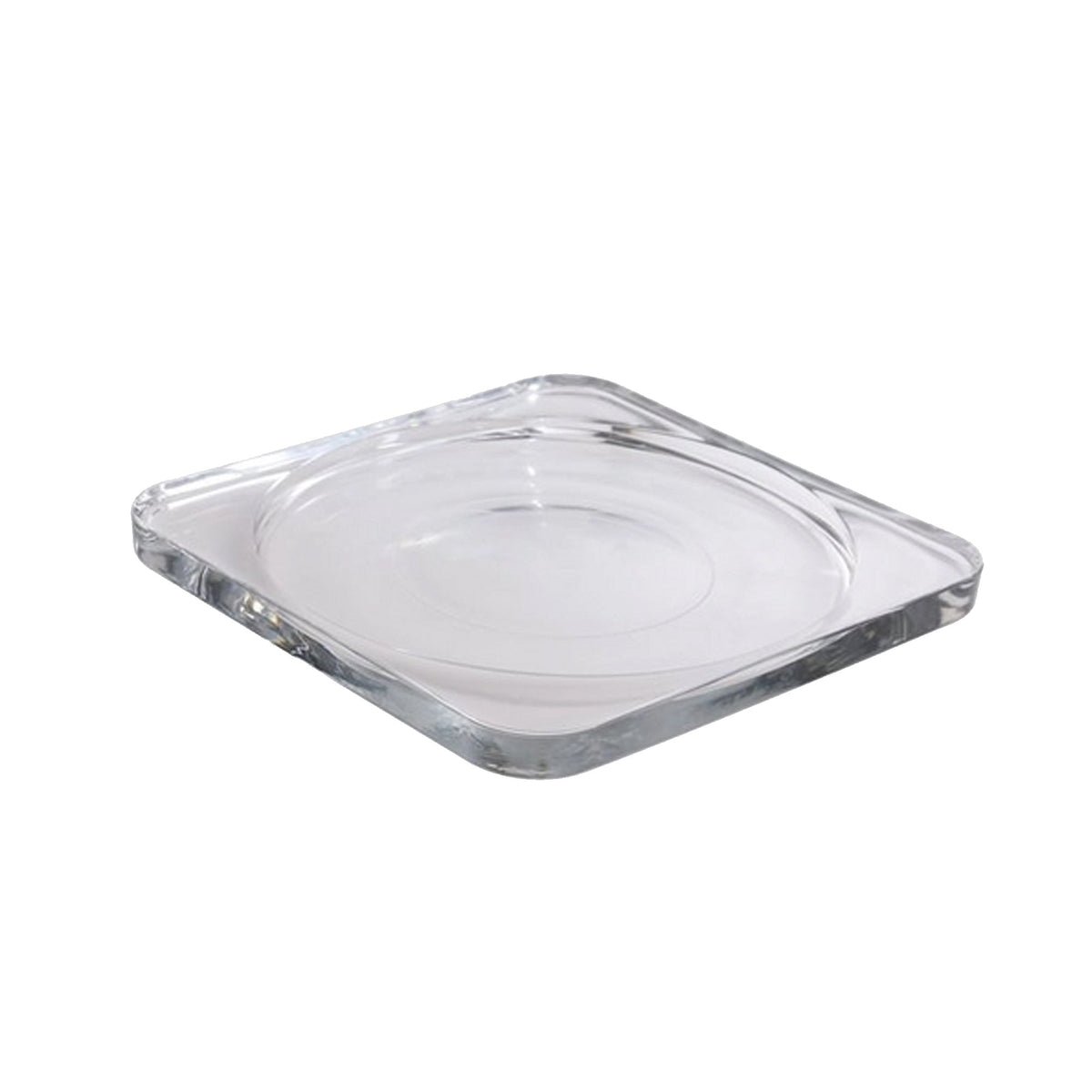 28cm Edged Glass Cake Platter - Clear