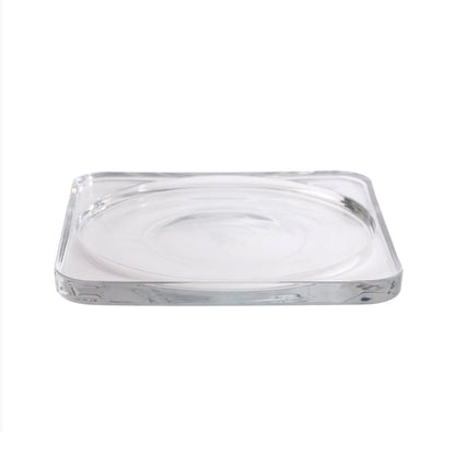 28cm Edged Glass Cake Platter - Clear