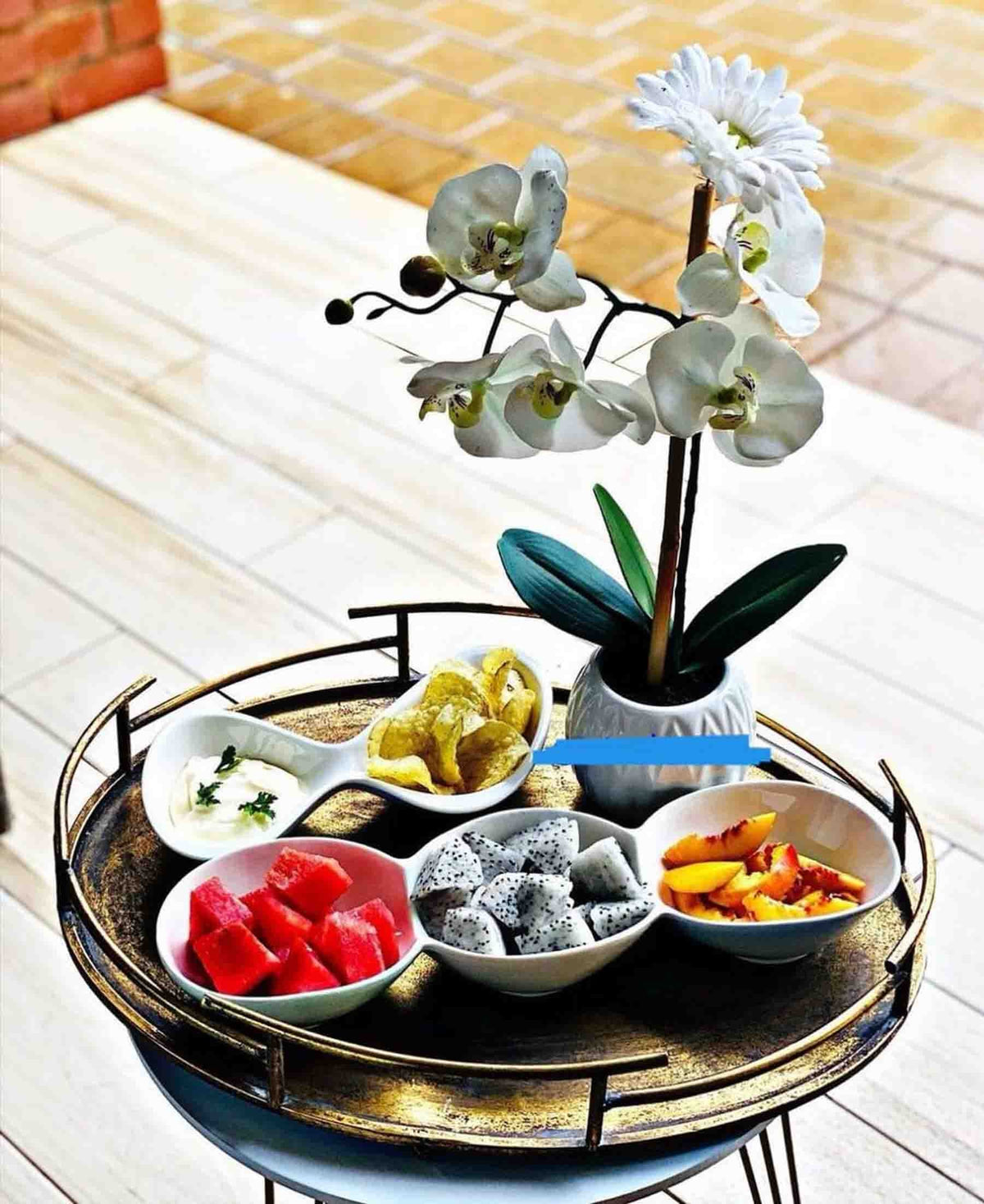 37cm Decorative Serving Tray - Gold