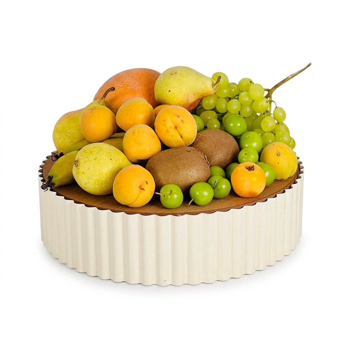 26cm Round Wooden Cake Stand - Cream