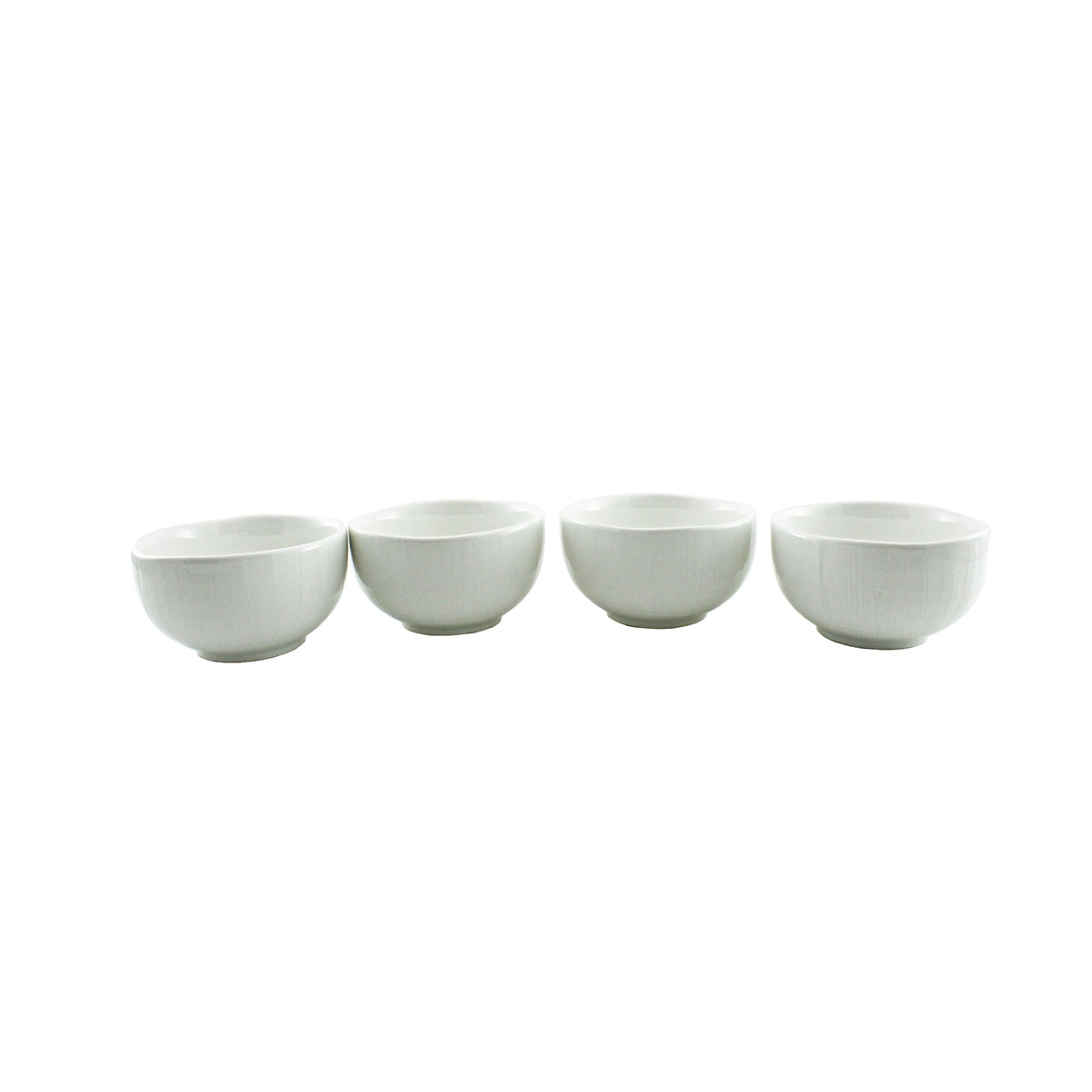 4-Piece Ripple Dipping Bowl Set - White