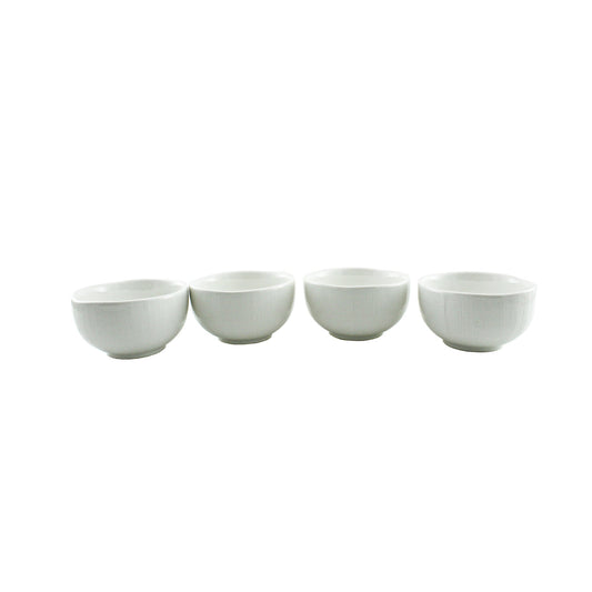 4-Piece Ripple Dipping Bowl Set - White