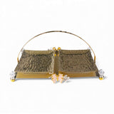2-Piece Metal Serving Tray Set - Gold