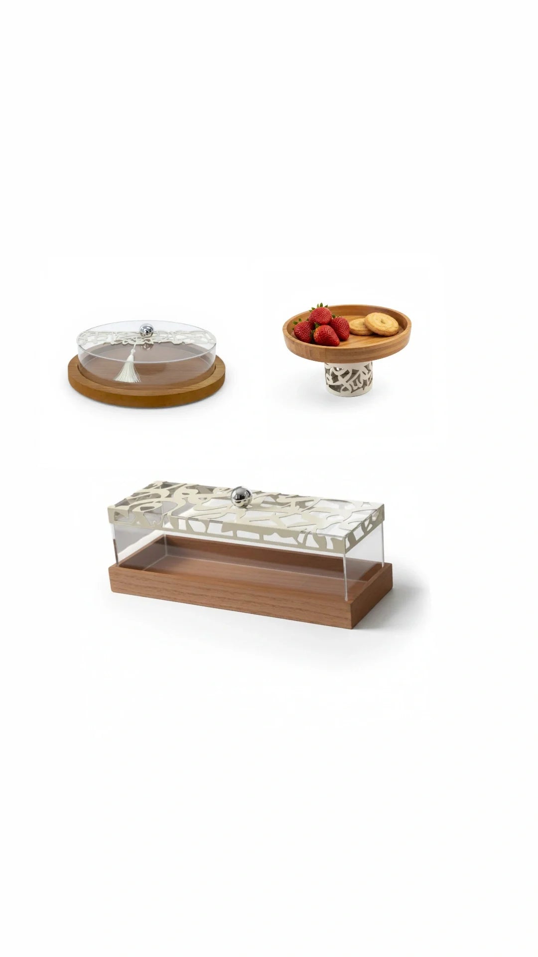 3-Piece Calligraphy Dessert Serving Set